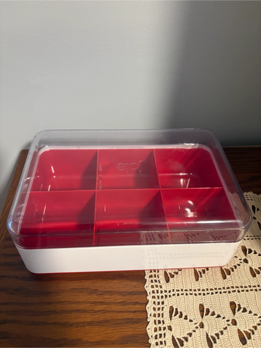 6-part Divided Organizer Box Red/White