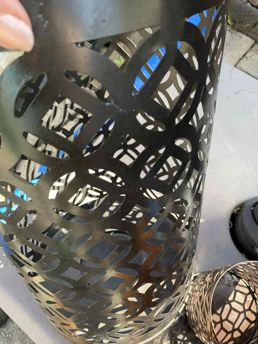 Set of 2 Patio lanterns !!  Metal and glass - photo 5
