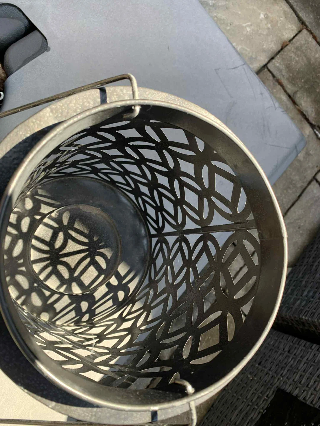 Set of 2 Patio lanterns !!  Metal and glass - photo 4