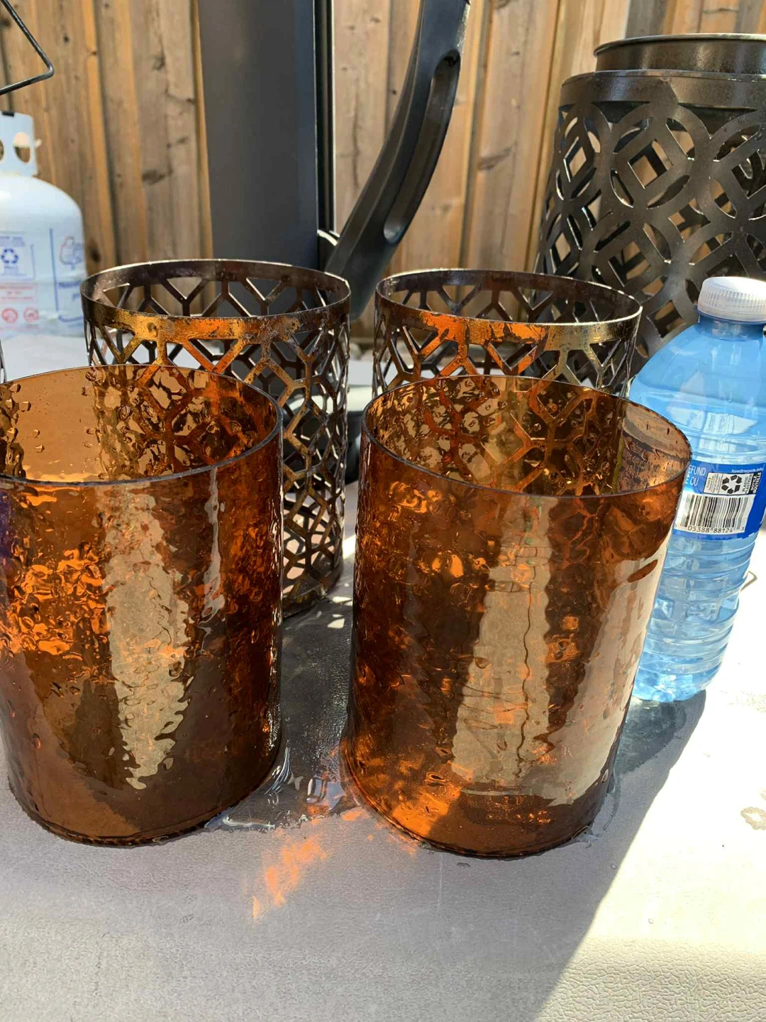 Patio lanterns LOT !!  Metal and glass - photo 4