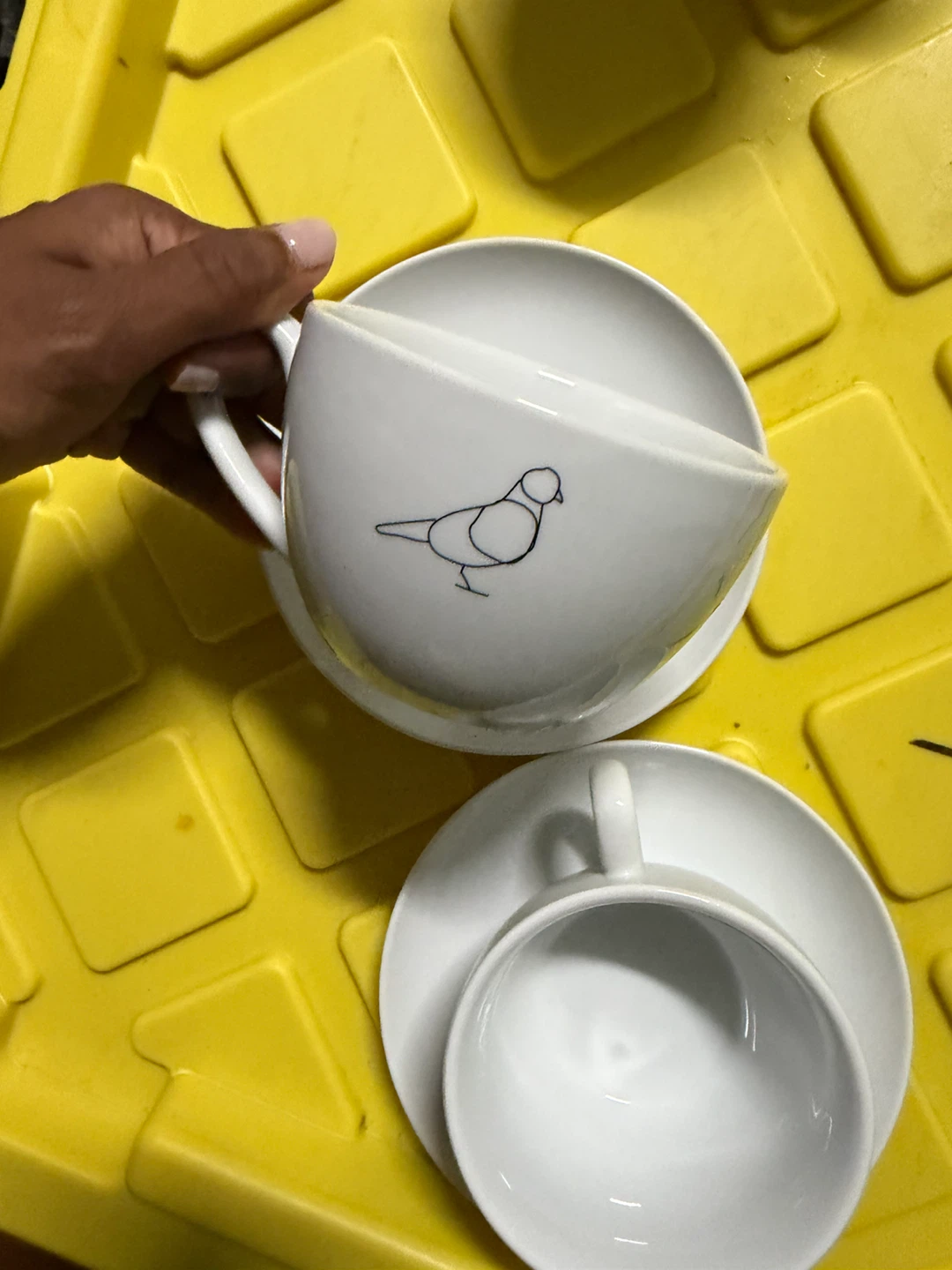 Set of 2 Cordon Bleu White Coffee Cup and Saucer Set