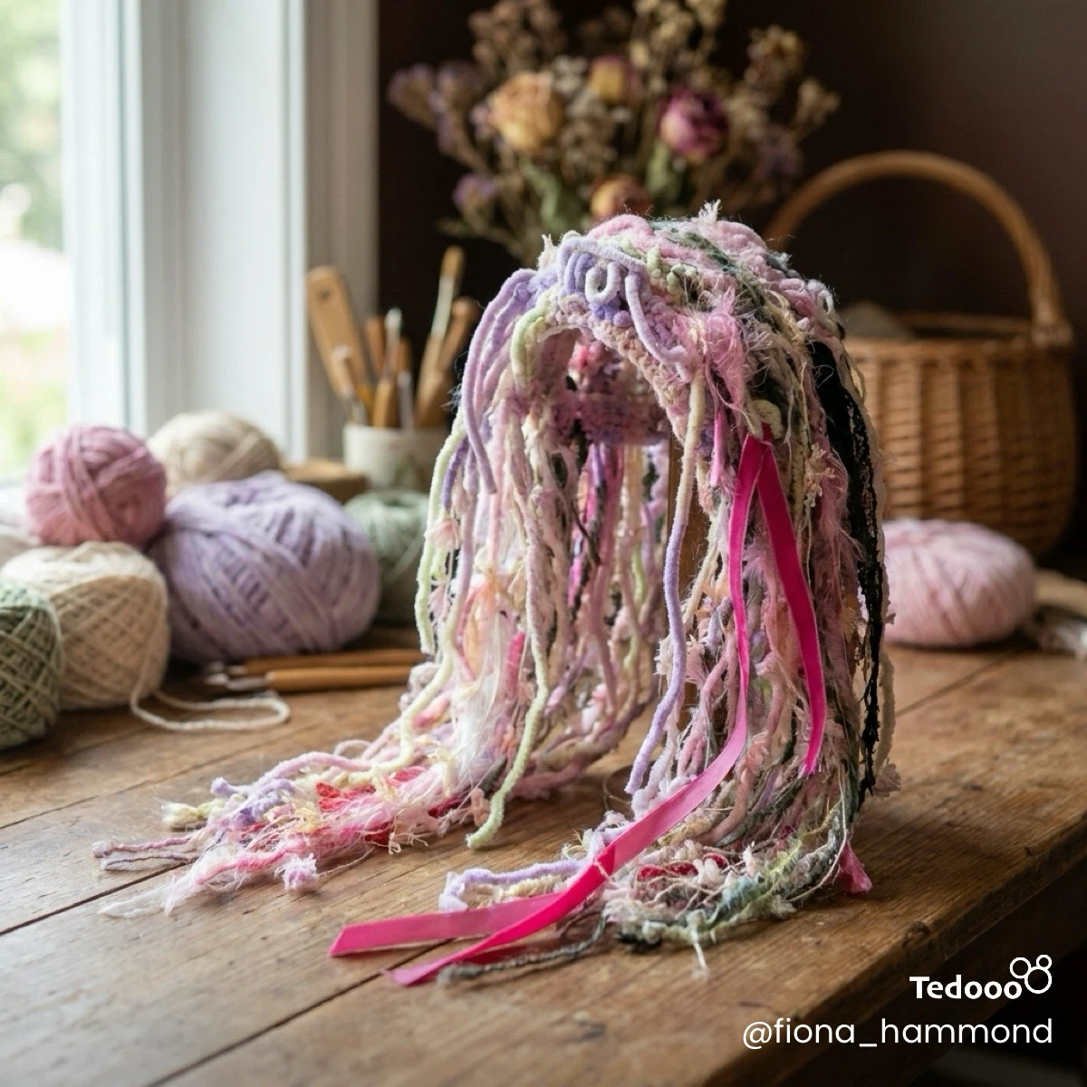 Handmade Fiber Art Wig/Headdress
