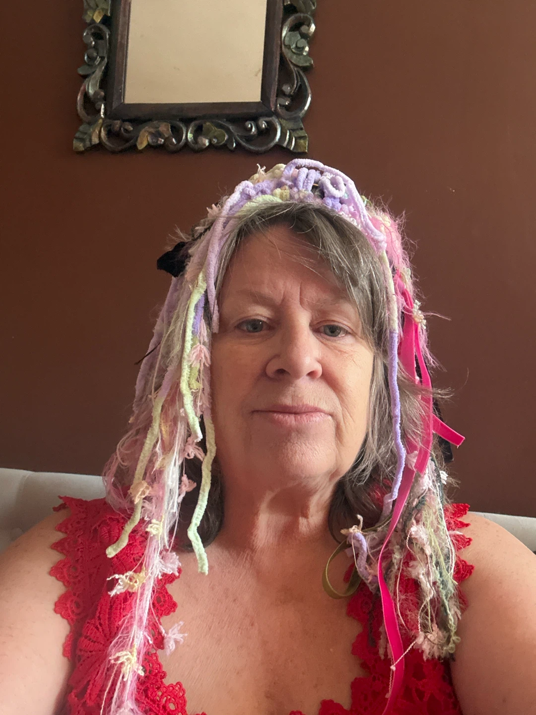 Handmade Fiber Art Wig/Headdress - photo 3