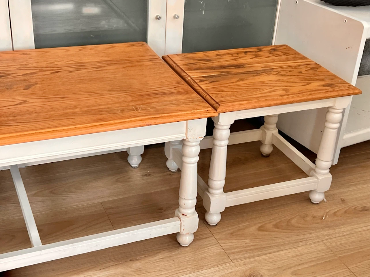 3 Nesting table set, Solid Oak Wood - photo 3