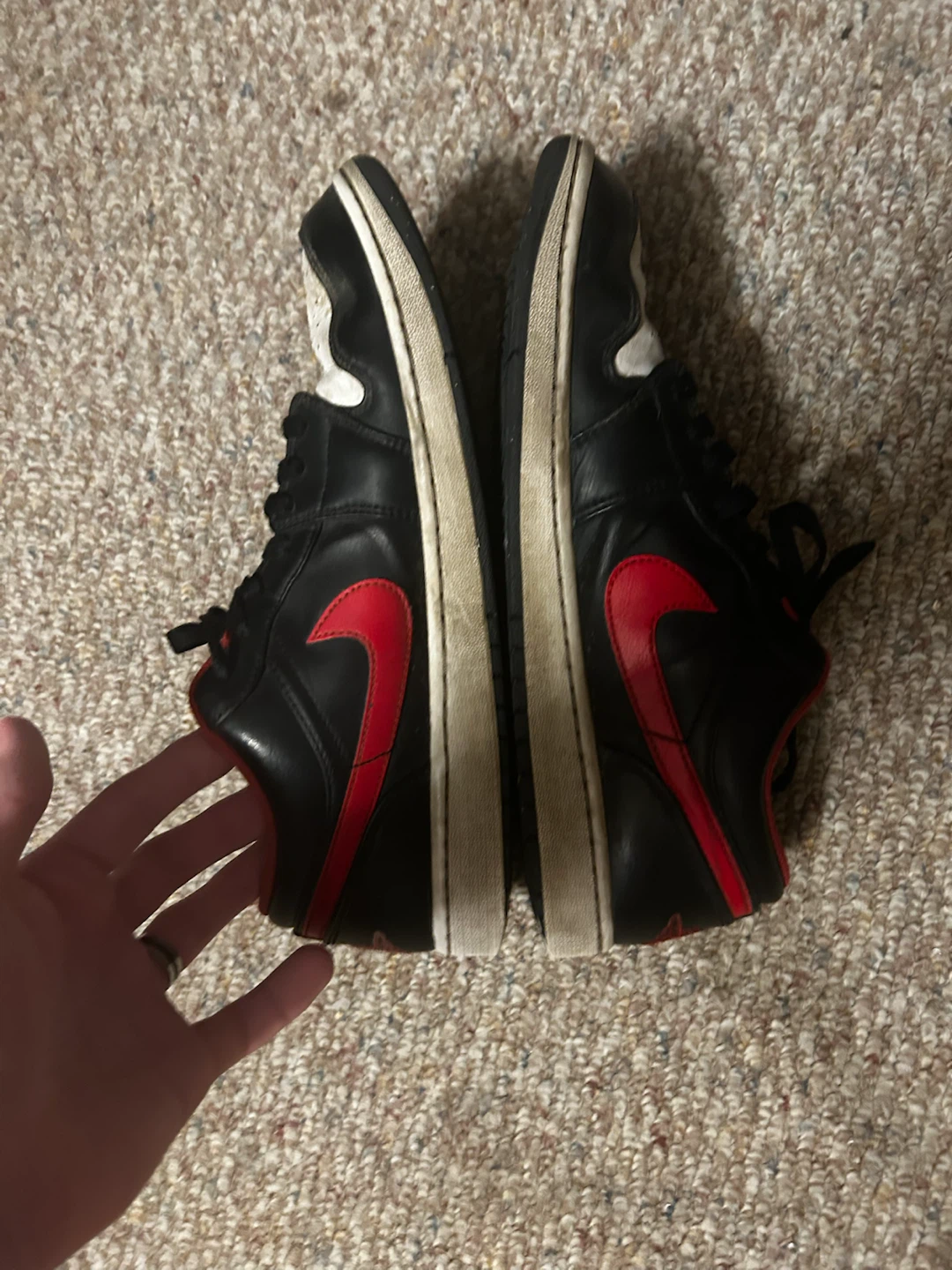 Nike Air Jordan 1 Low Black Red Size 12 - photo 3