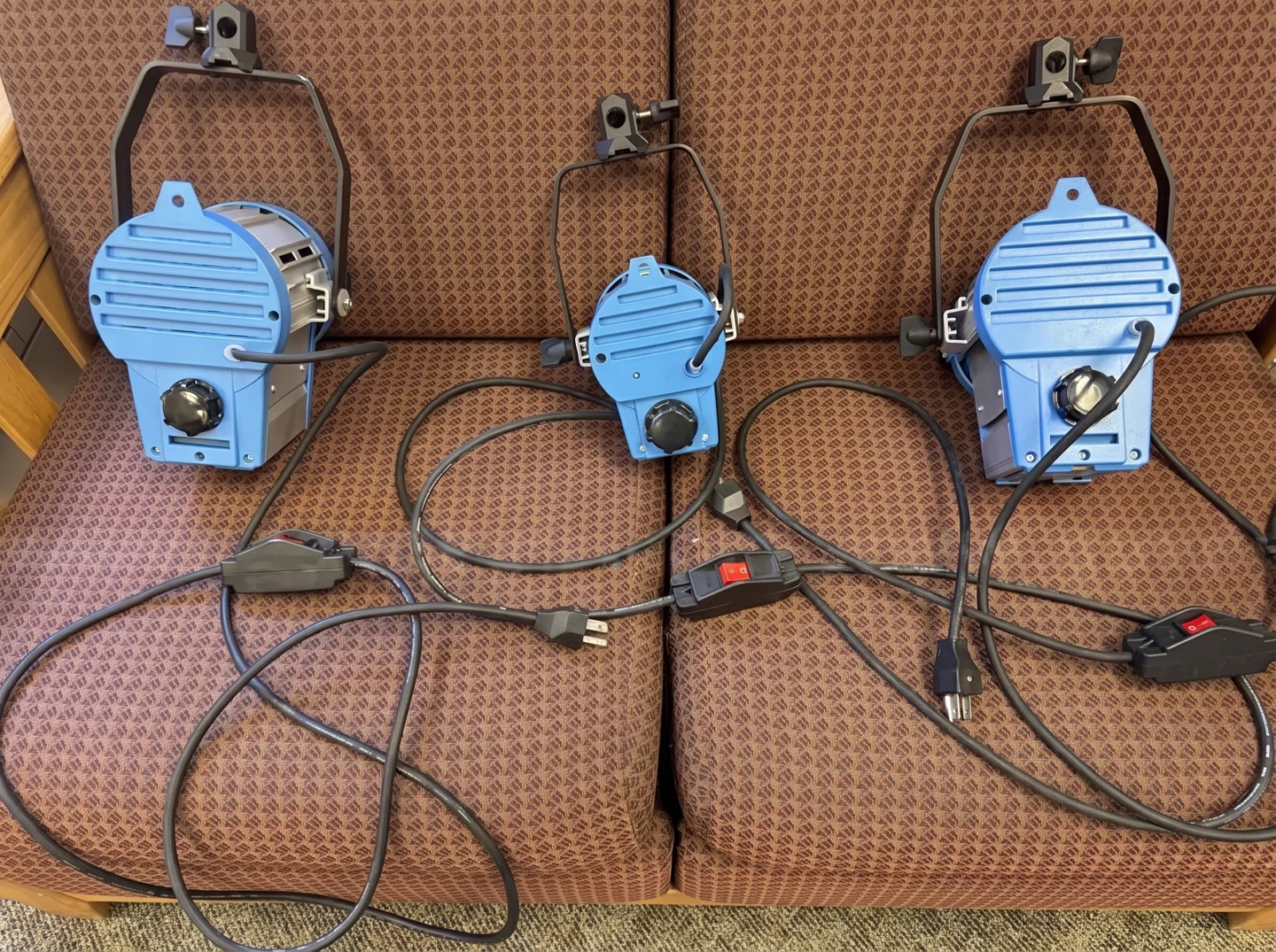Blue Stage Lights with Cables (Set of 3) - photo 3