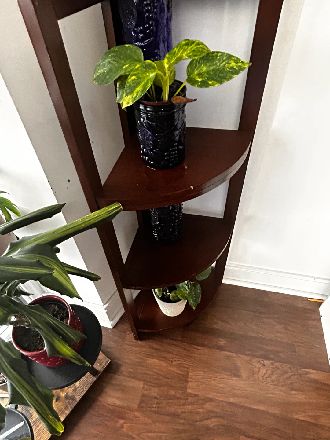 Wooden Corner Shelf Unit - photo 2