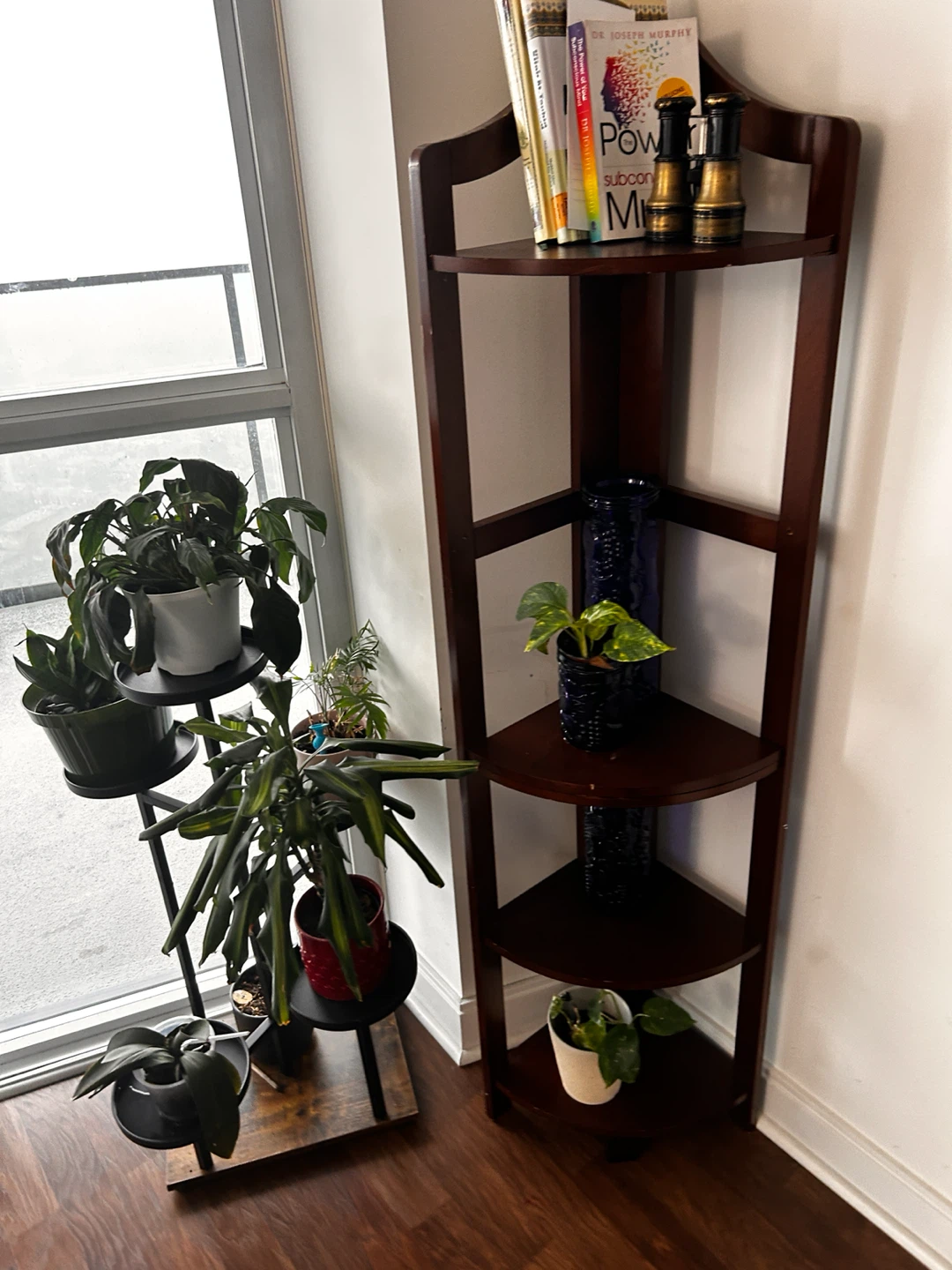 Wooden Corner Shelf Unit - photo 3