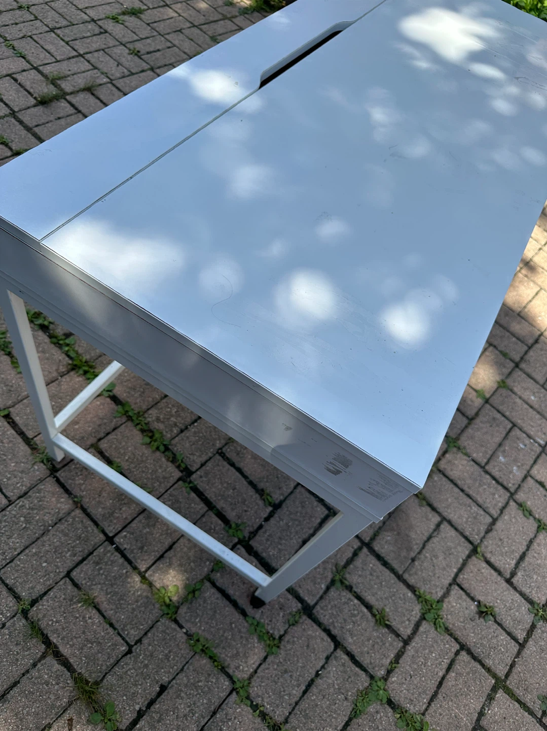 IKEA White Writing Desk with Two Drawers - photo 4