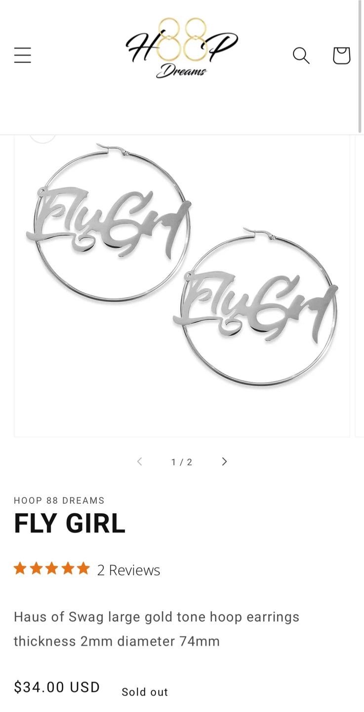 Hoop 88 Dreams Fly Girl Large Hoop Earrings - photo 3