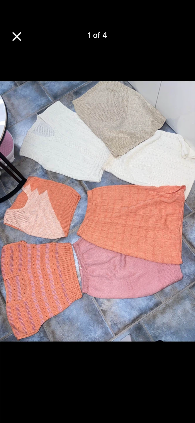Knitted shirt and Skirts Set