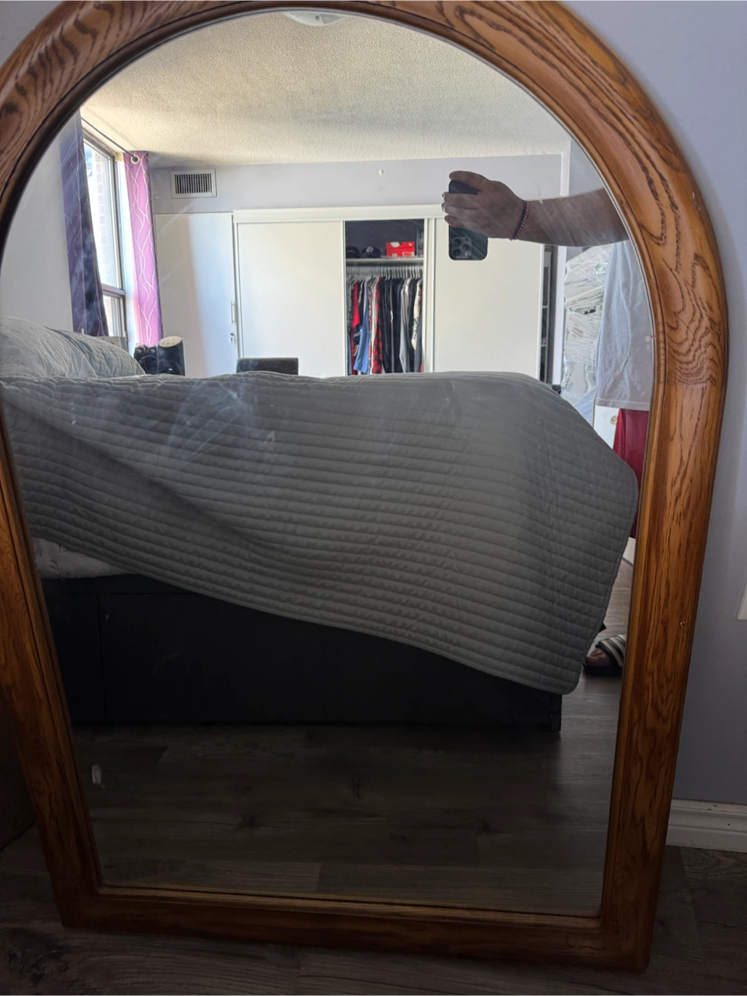 Arch Top Wooden Framed Mirror