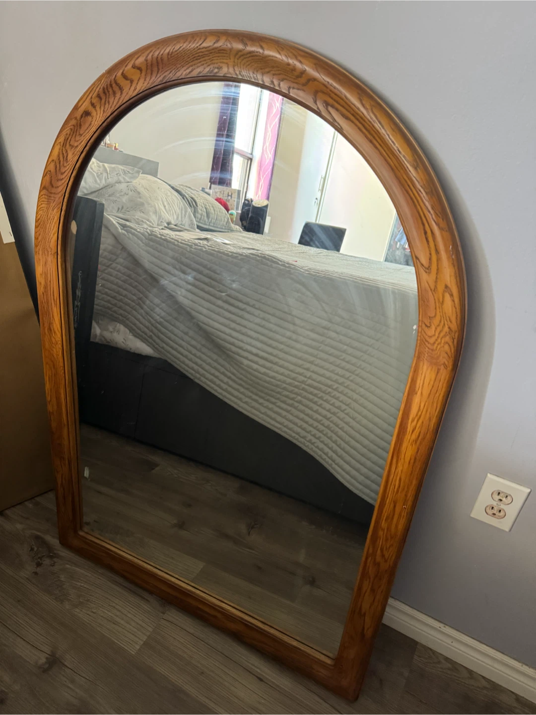 Arch Top Wooden Framed Mirror - photo 2