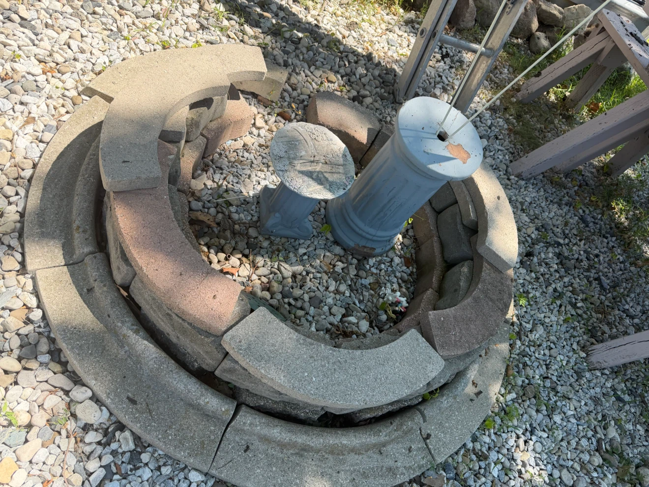 Circular Stone Fire Pit with Pedestal Accents - photo 2