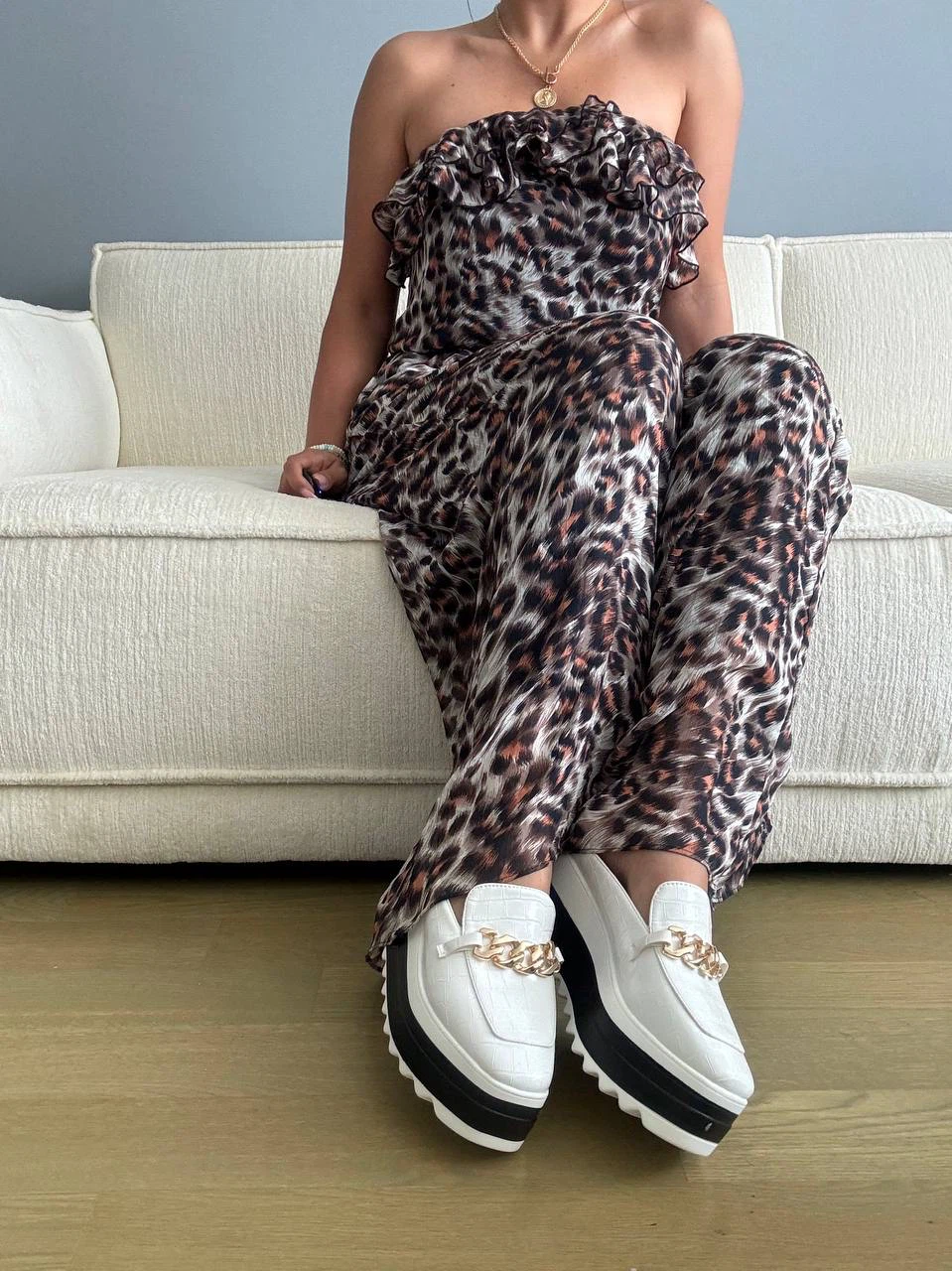Last pair New White Platform Loafers size 39 fits 38 - photo 3