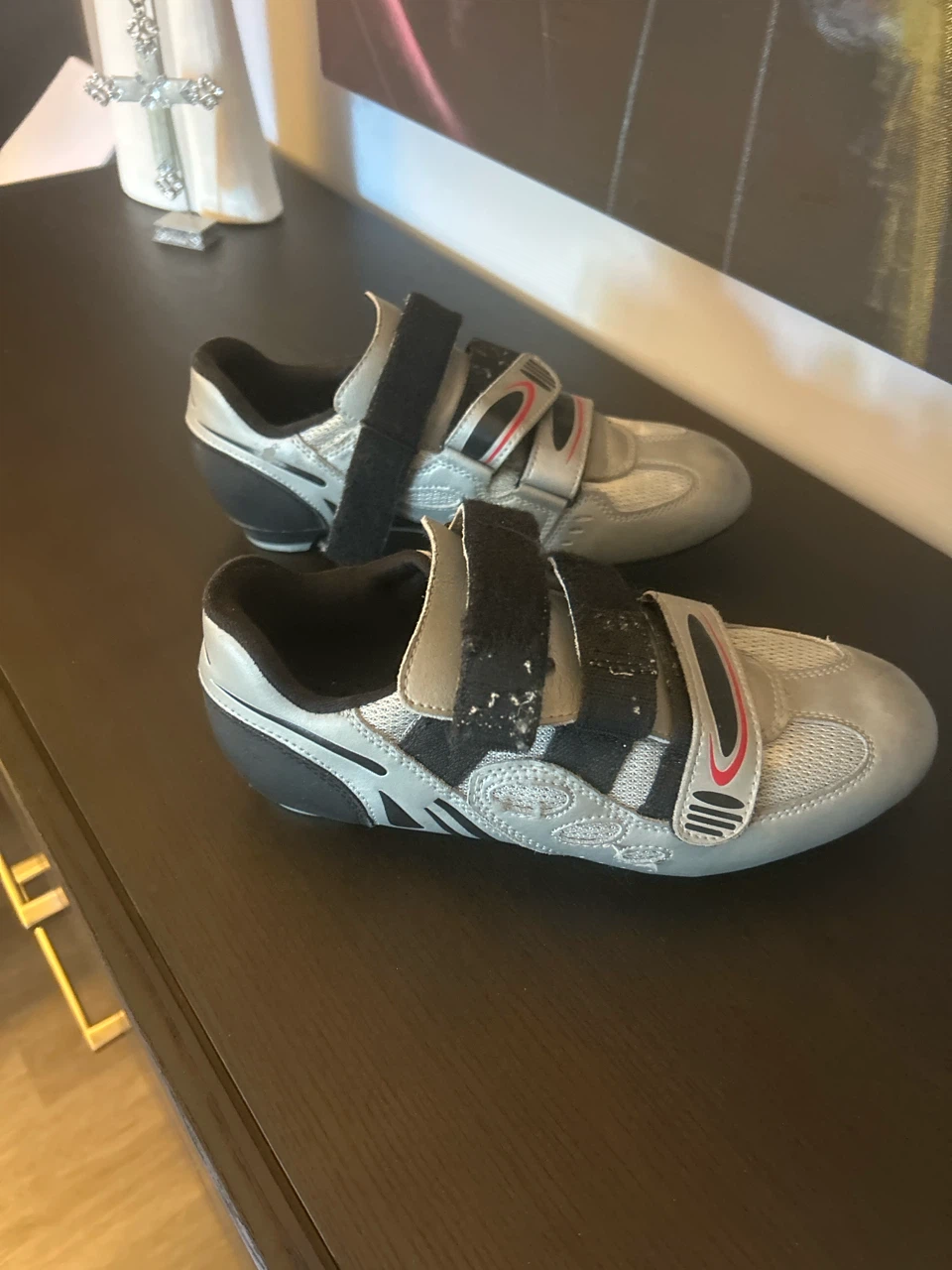Silver Cycling Shoes