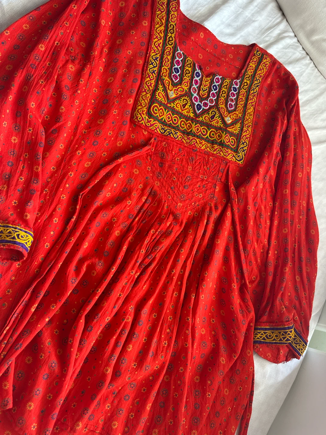 Red Embroidered Dress