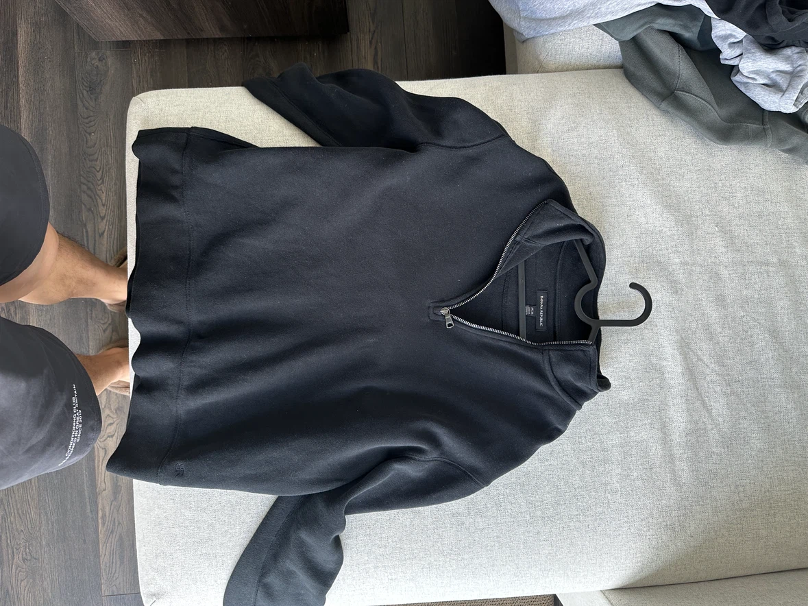 Banana Republic Black 1/4 Zip Sweatshirt Size Medium