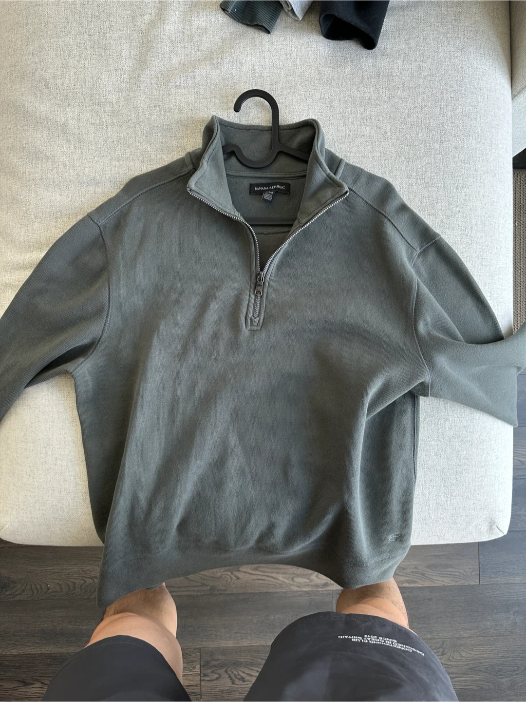 Banana Republic Grey Quarter-Zip Sweater