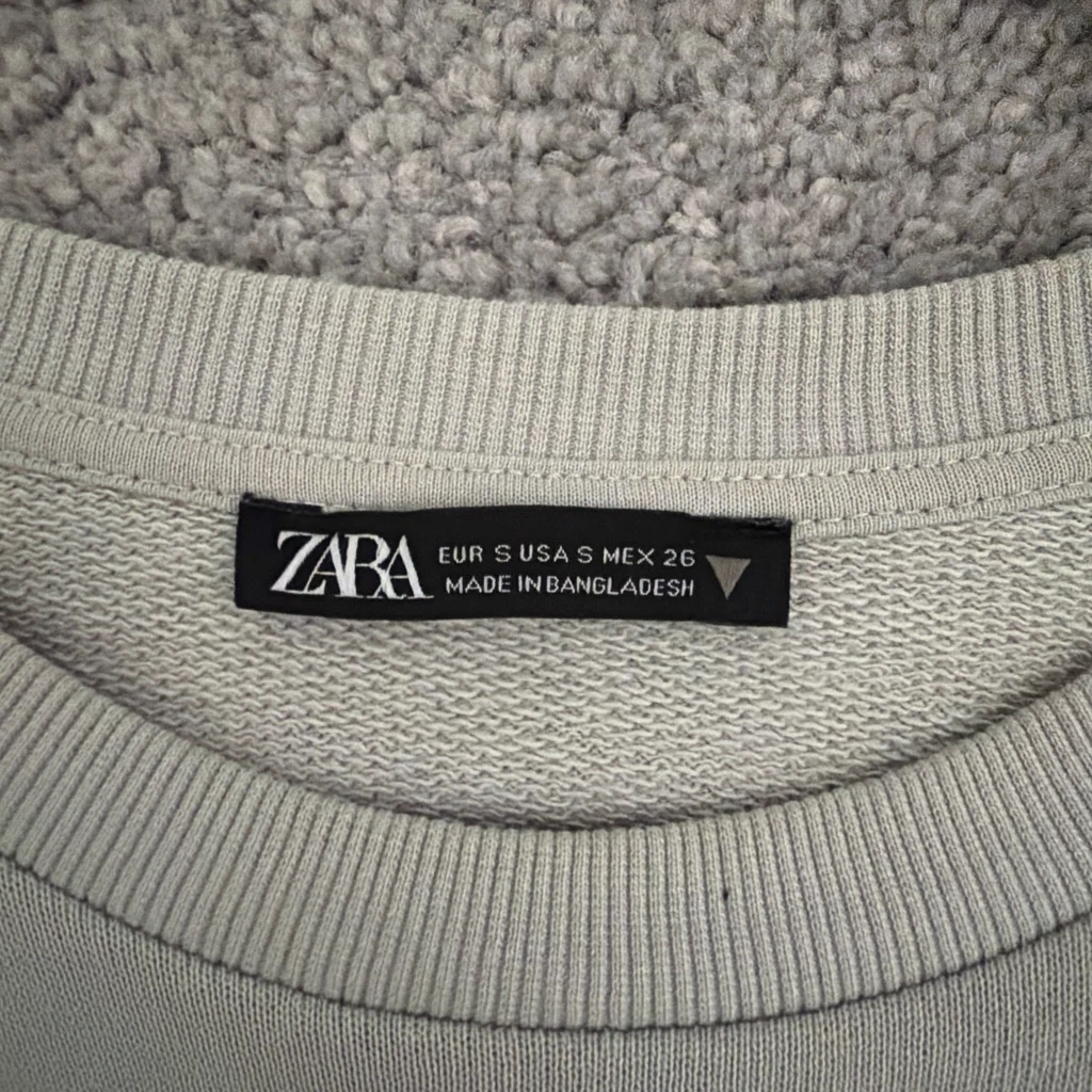 ZARA Light Green Cropped Sweatshirt - Size S - photo 3