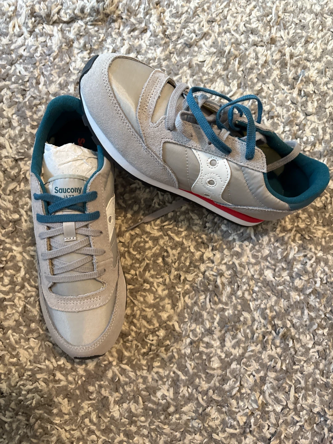 Saucony Jazz Grey/Teal Running Shoes