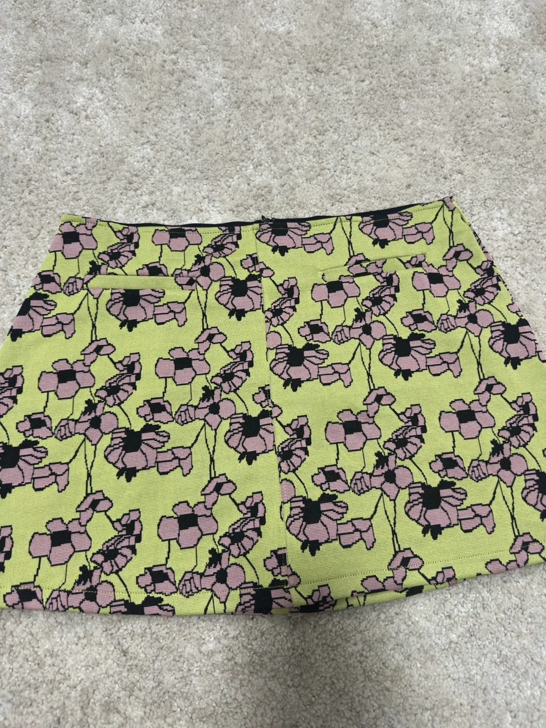 New Zara Floral Print A-Line Skirt