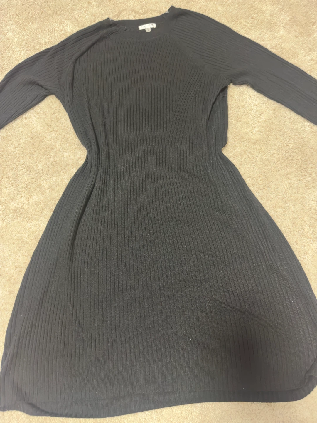 SIGNATURE by Reitmans Black Ribbed Knit Dress