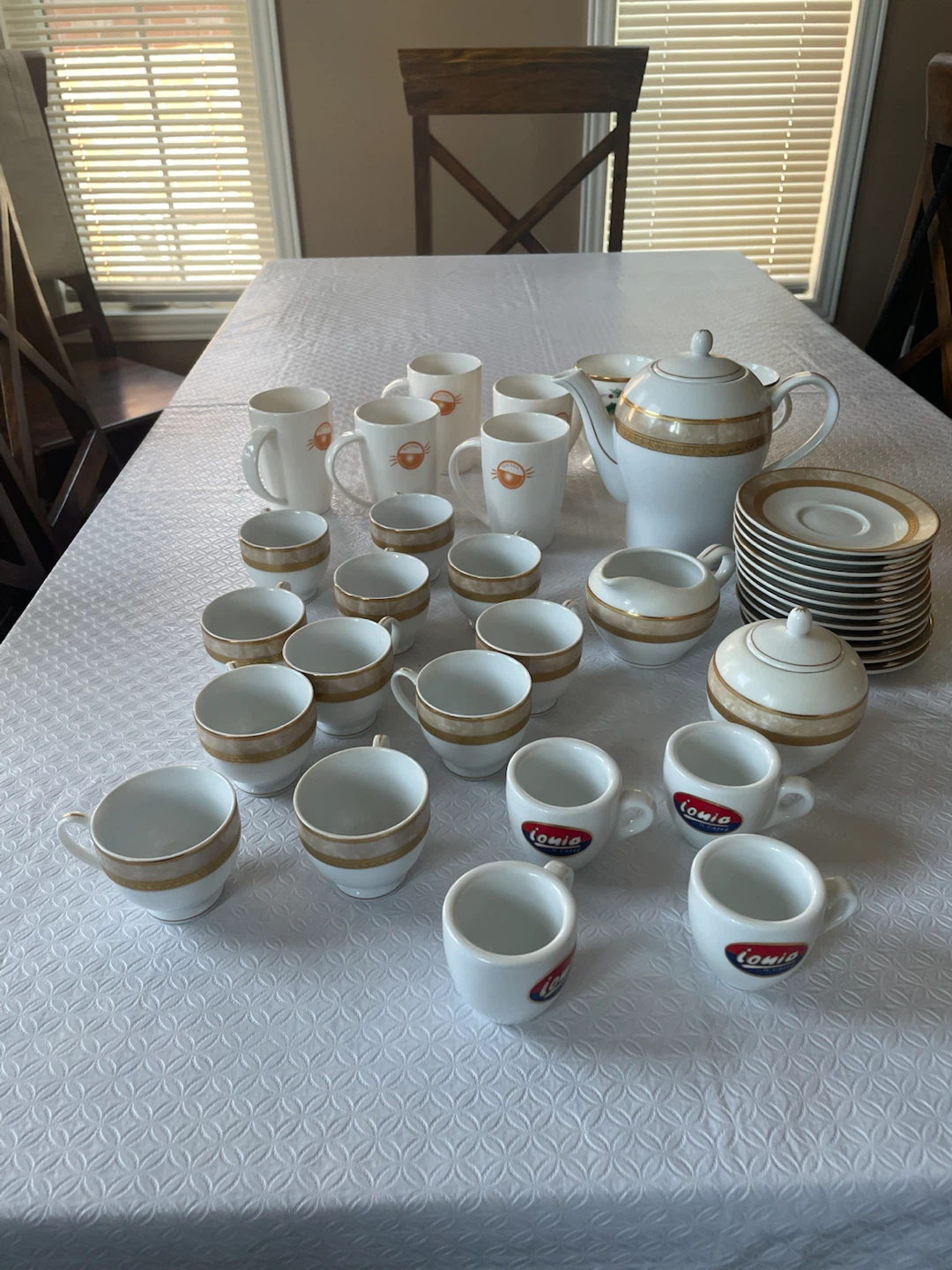 Espresso, carafe, sugar and creamer Set with 7 coffee cups - photo 5