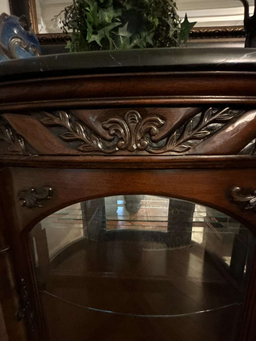 Antique Marble Top Curio Cabinet - photo 3