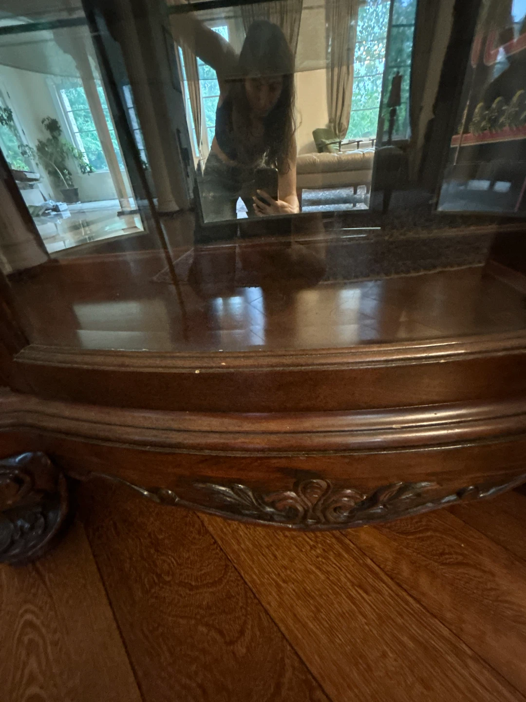 Antique Marble Top Curio Cabinet - photo 4