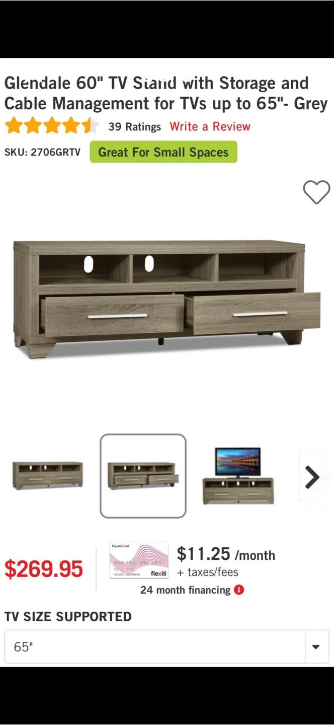 Glendale 60" TV Stand with Storage