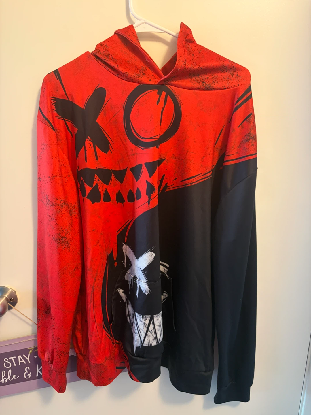 Red and Black Graphic Hoodie