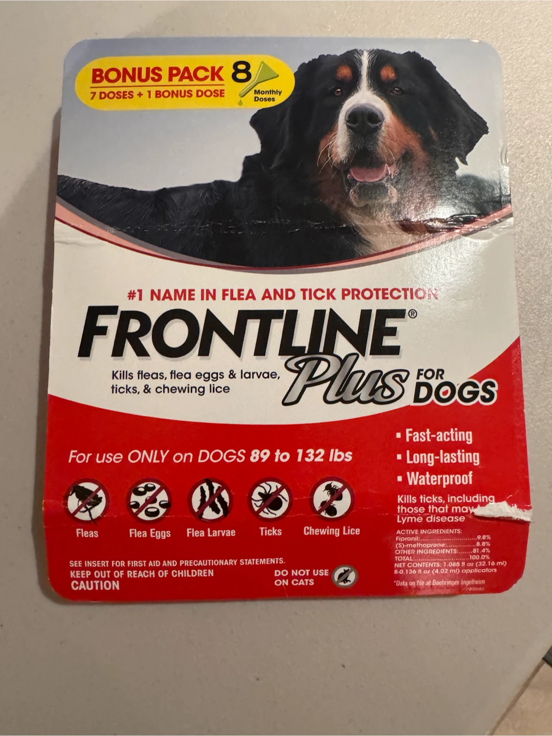 Frontline Plus for Dogs Flea & Tick Treatment - 8 Doses