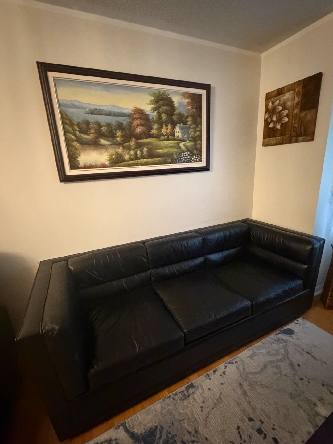 Genuine leather three seat sofa - photo 2