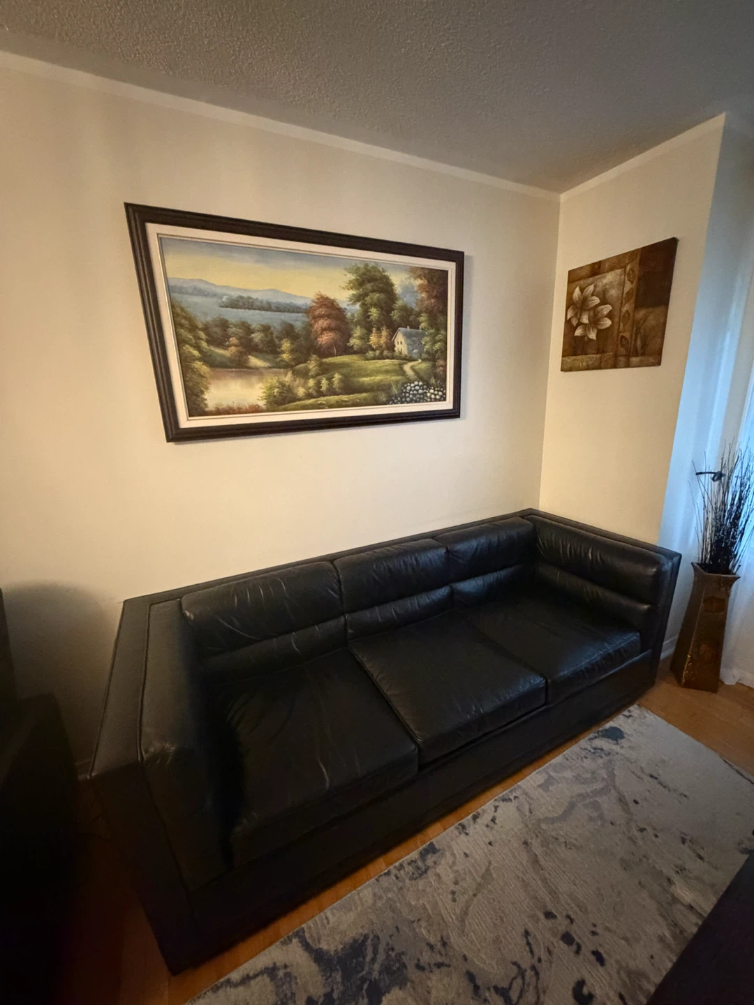 Genuine leather three seat sofa - photo 4