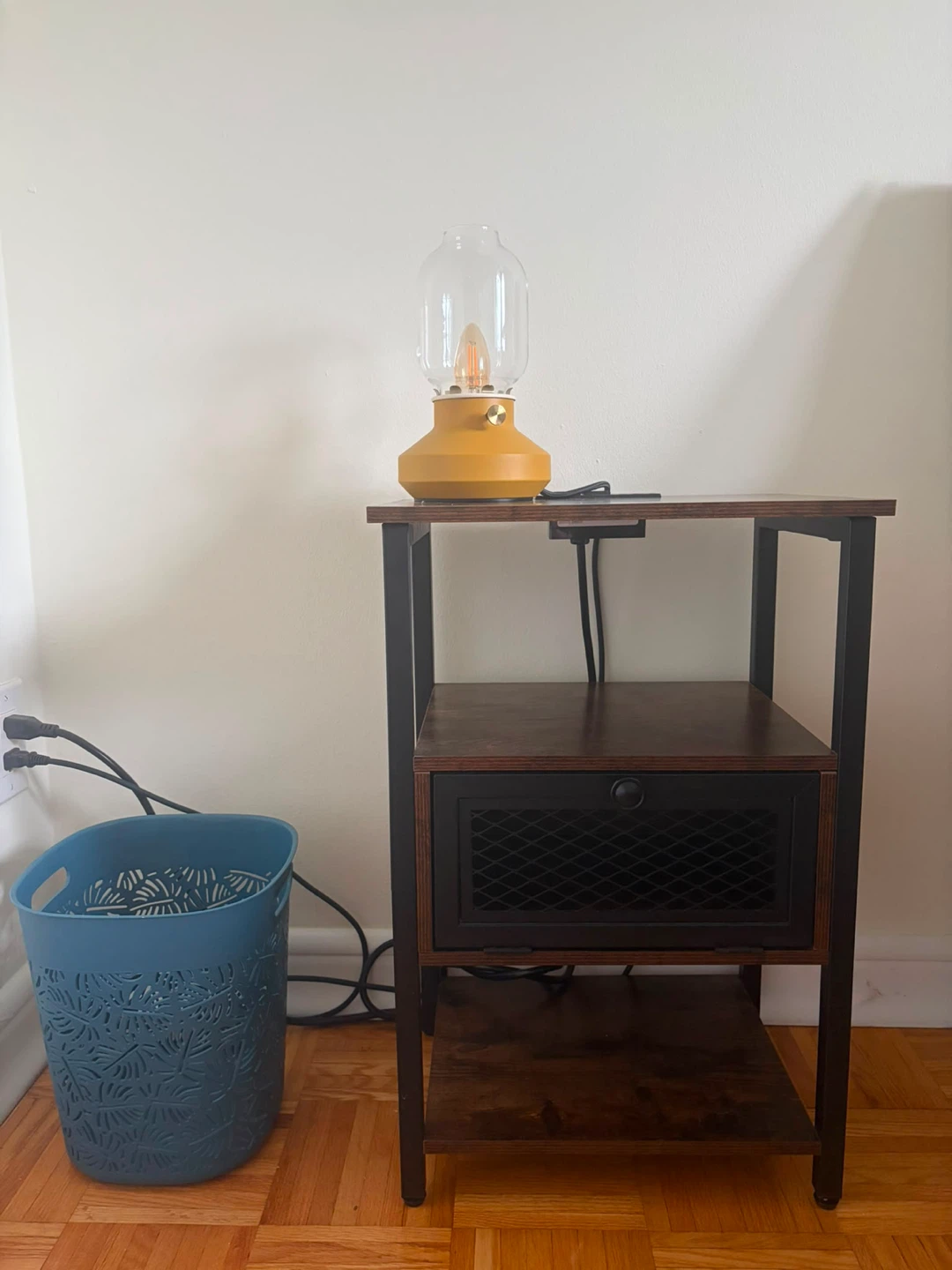 Brown Nightstand + Lamp Combo (Like New - Moving Sale!)