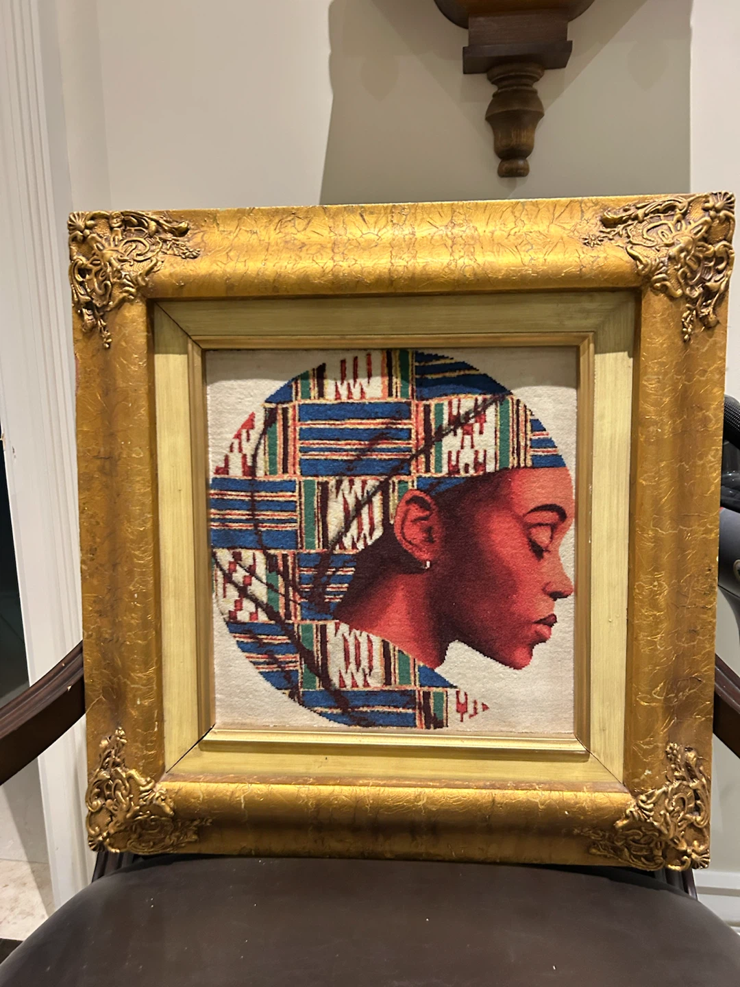 Framed Tapestry Art of Woman