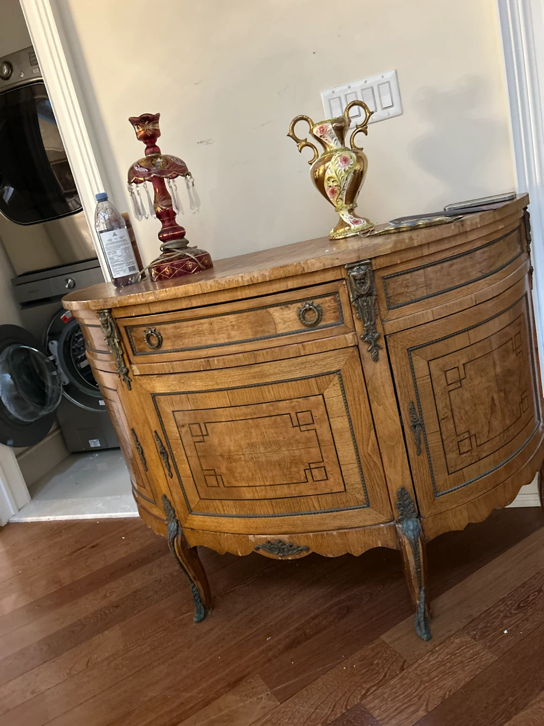 Antique Curved Sideboard Cabinet