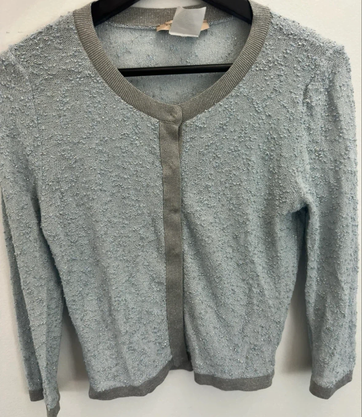Light Blue Textured Cardigan