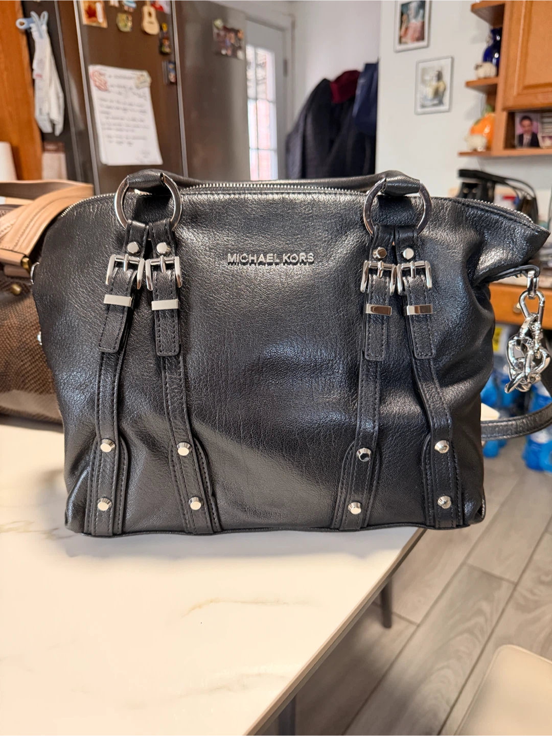 Michael Kors Black Leather Satchel Handbag - photo 2