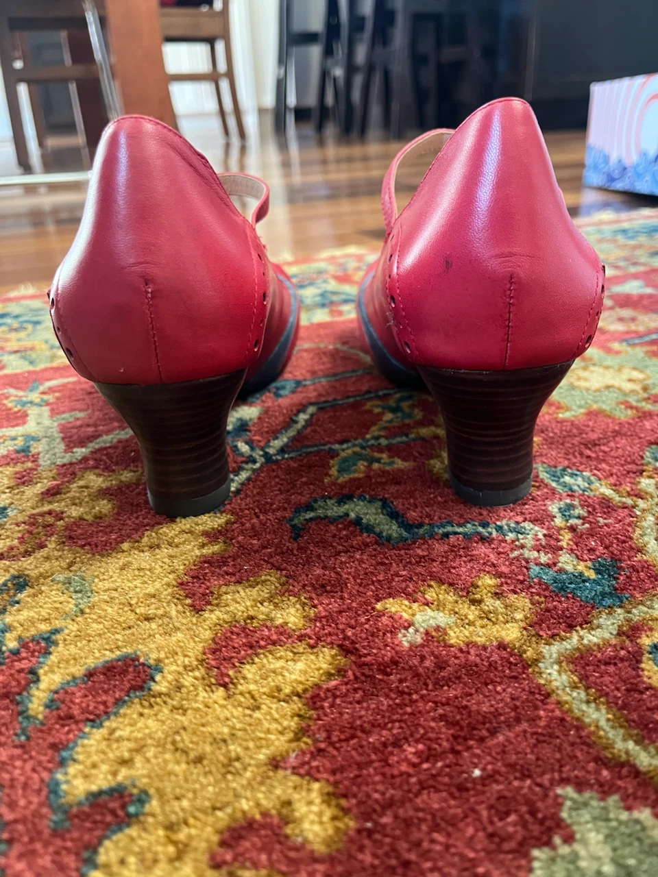 Miz Mooz Red Heels with Blue Accent - Size 8 38.5 - photo 3