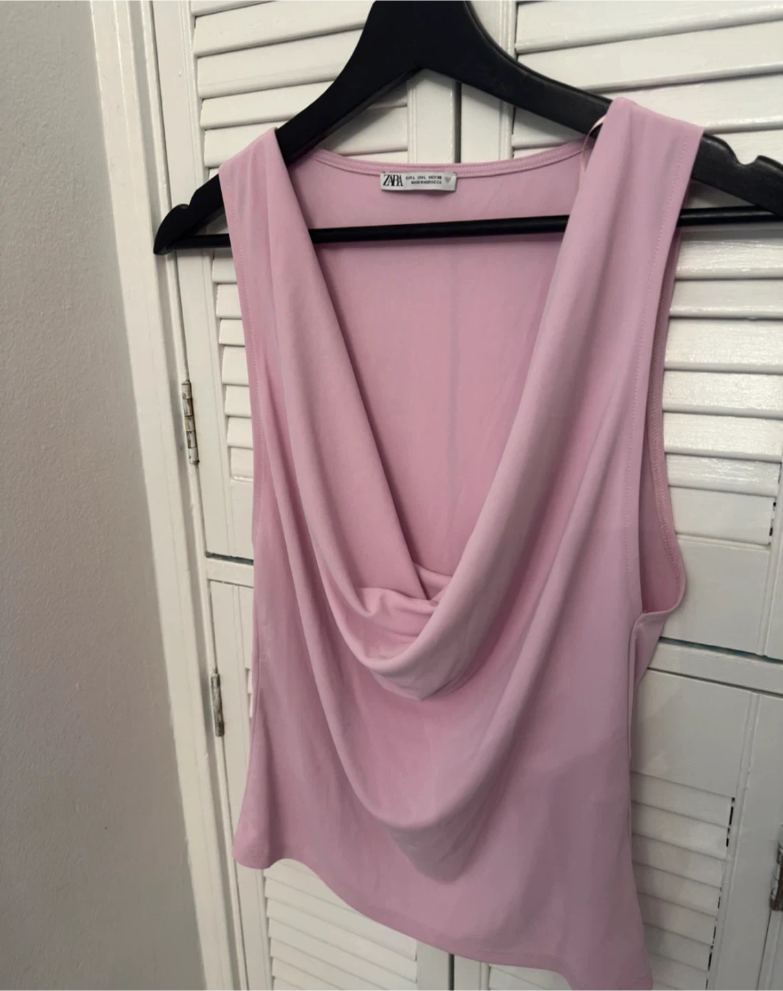 ZARA Pink Drape Neck Sleeveless Top - photo 2