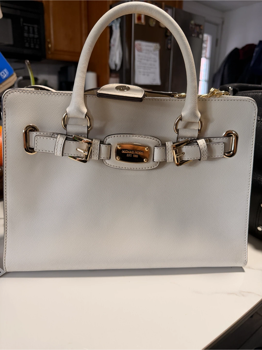 Michael Kors White Leather Satchel Handbag