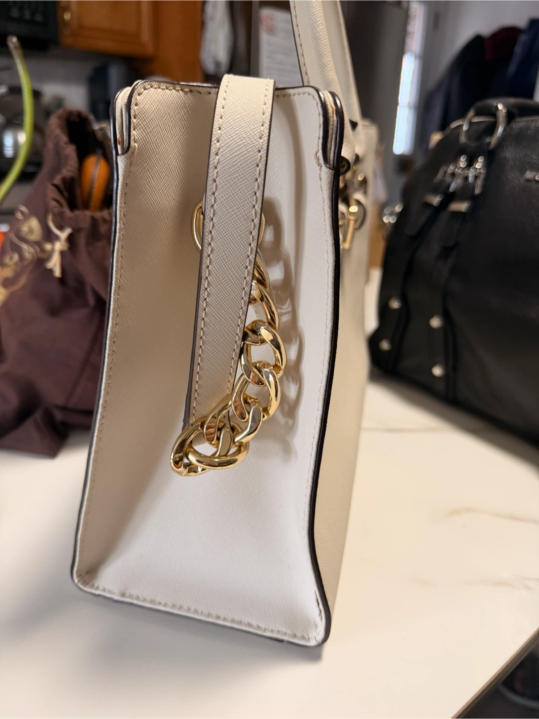 Michael Kors White Leather Satchel Handbag - photo 3