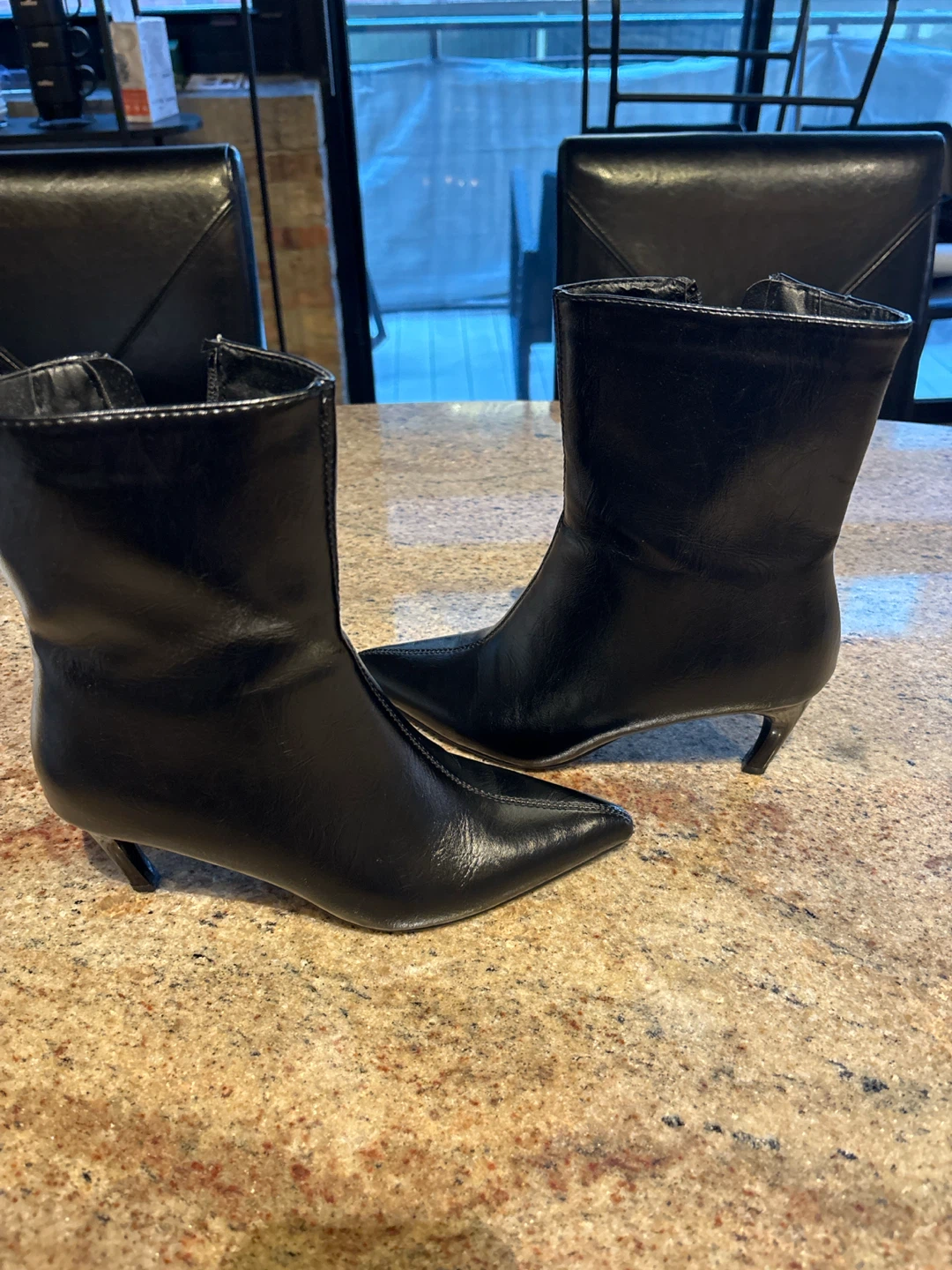 Women's Black Pointed Toe Heeled Ankle Booties - photo 3
