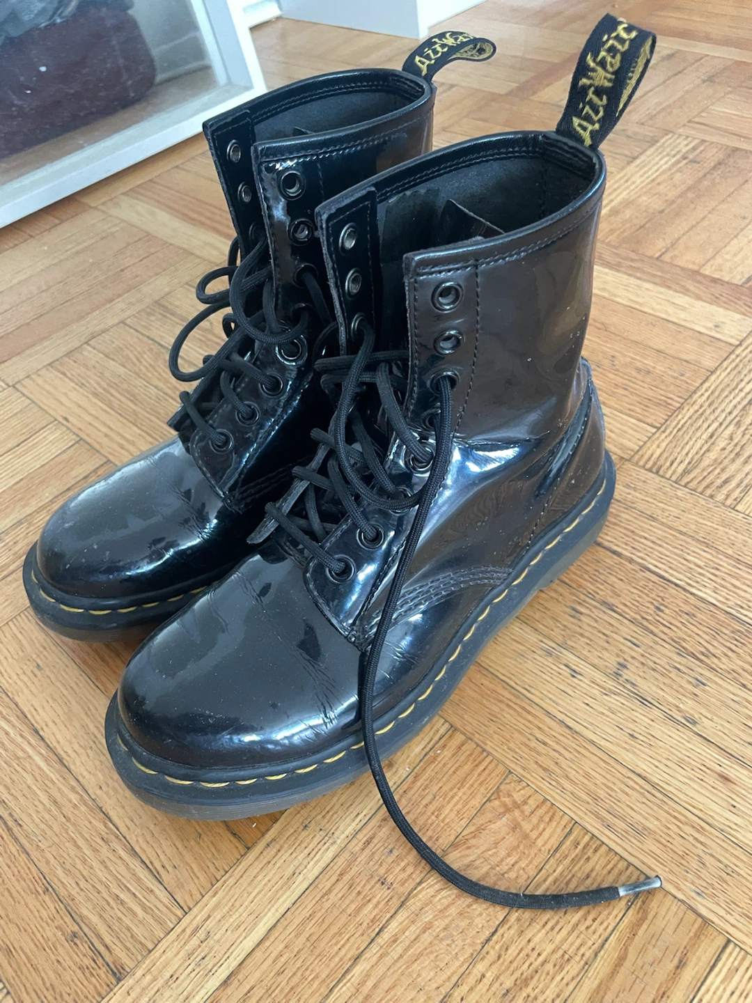 Dr. Martens Black Patent Leather Boots