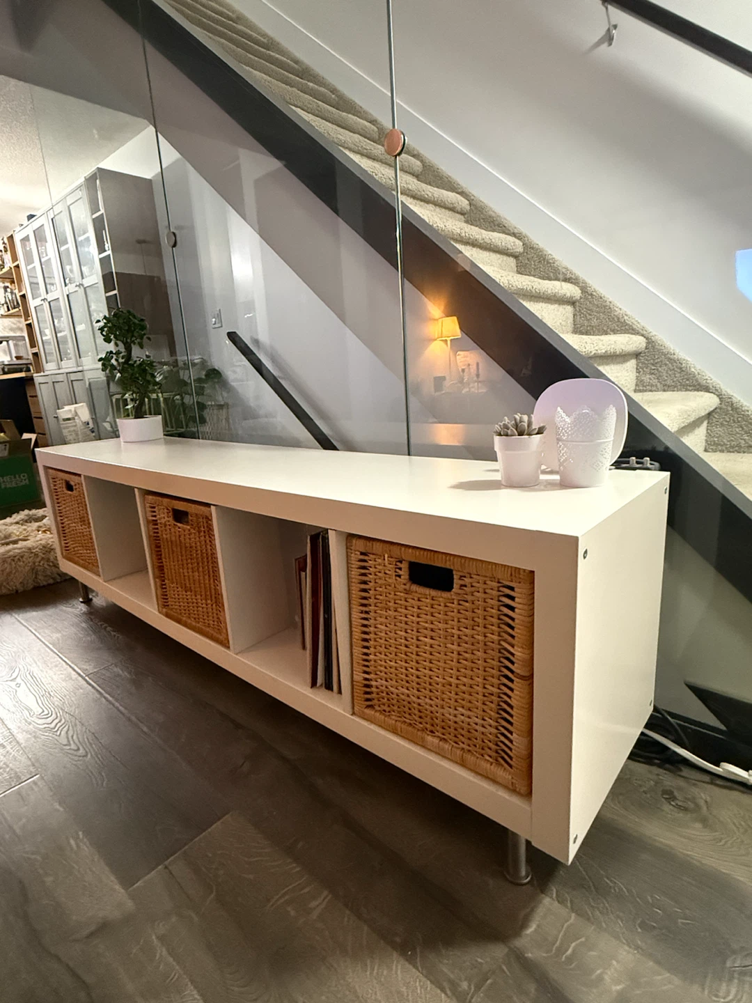 White Cube Storage Unit with 4 Baskets - photo 3