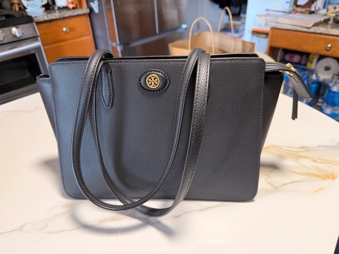 Tory Burch Black Leather Tote Bag