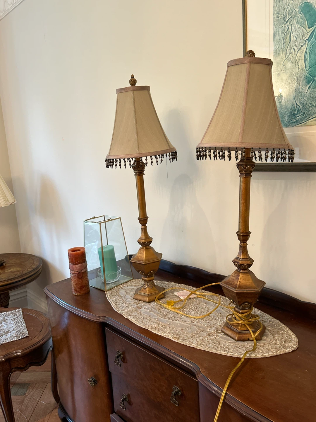 Pair of Gold Accent Table Lamps