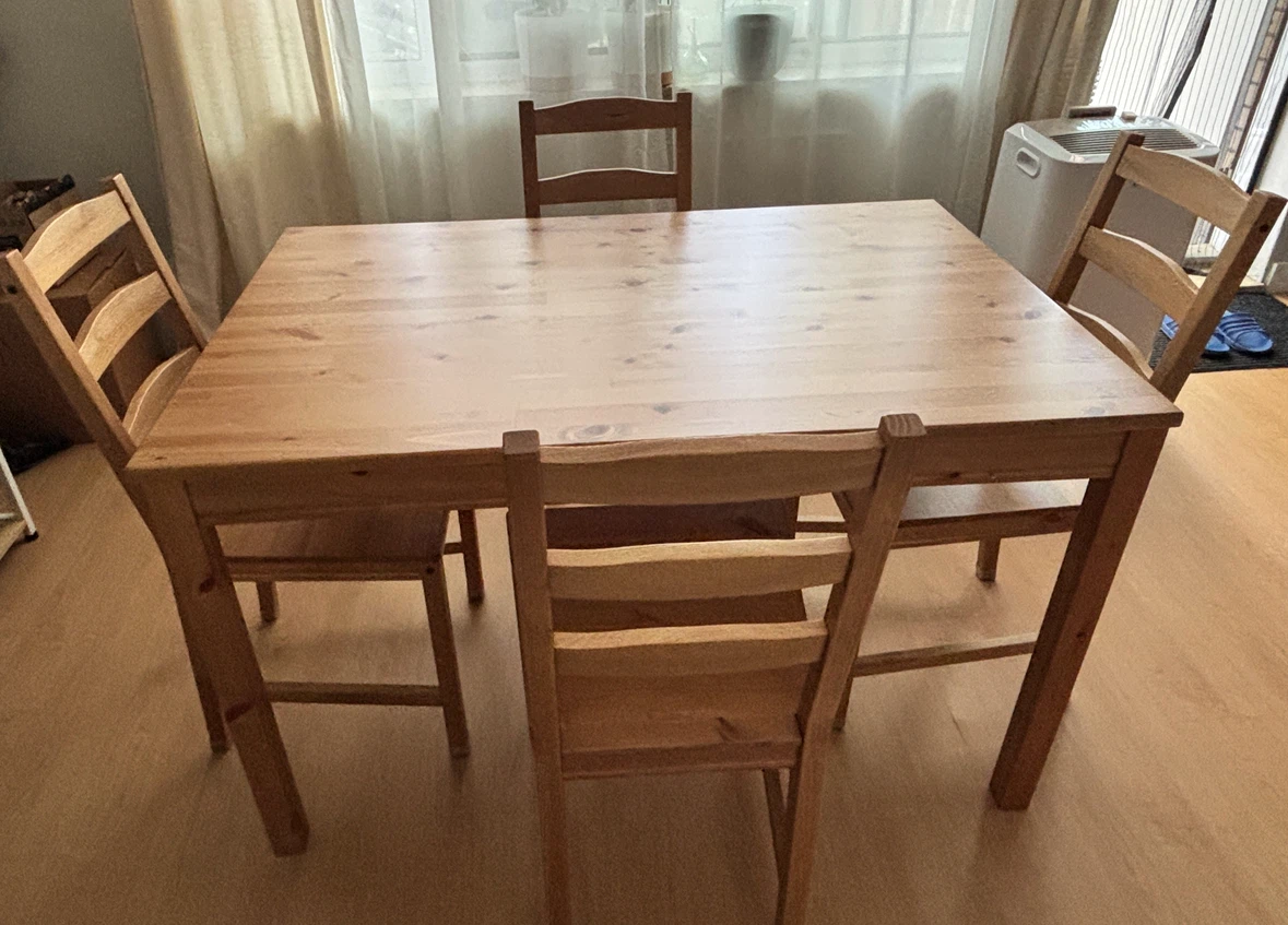 IKEA Pine Dining Table and 4 Chairs
